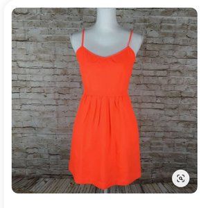 J. Crew Neon Orange Sheer Dress